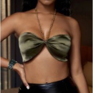 Satin Tie Back Chain Cami Top